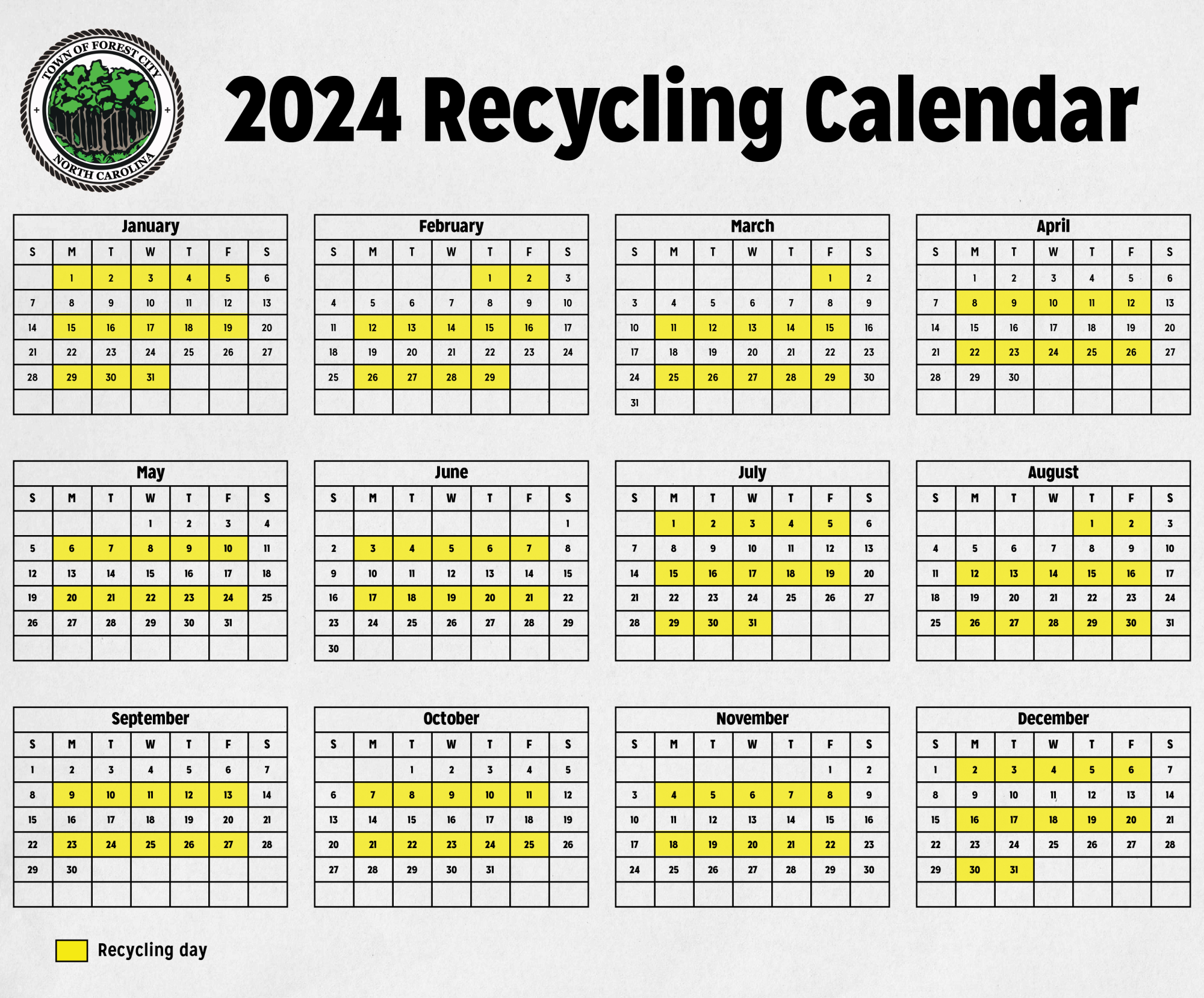 2024 Recycling Calendar